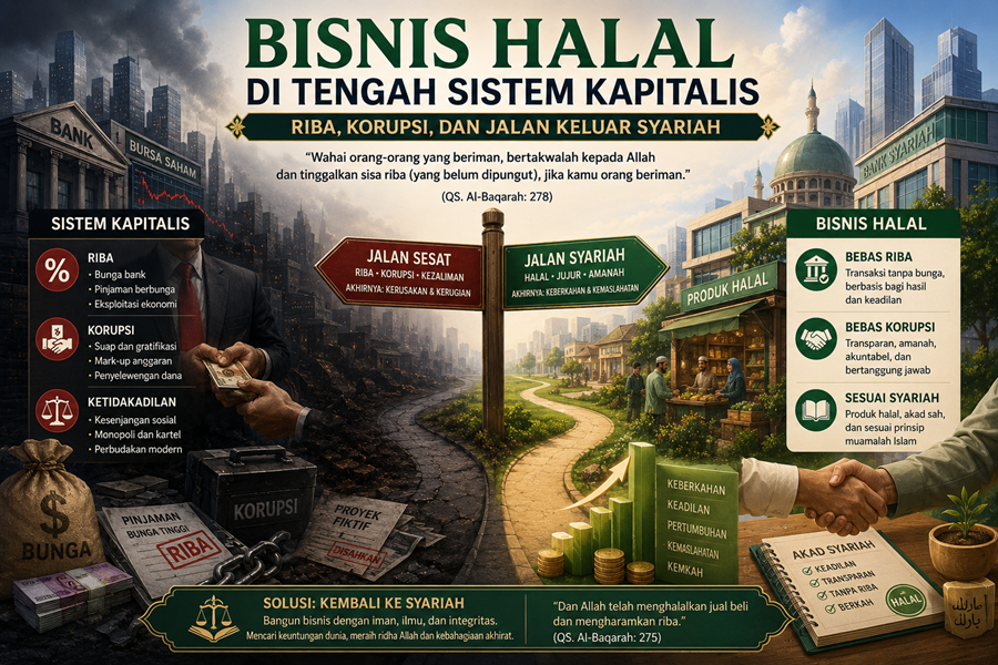 Bisnis Halal di Tengah Sistem Kapitalis: Riba, Korupsi, dan Jalan Keluar Syariah