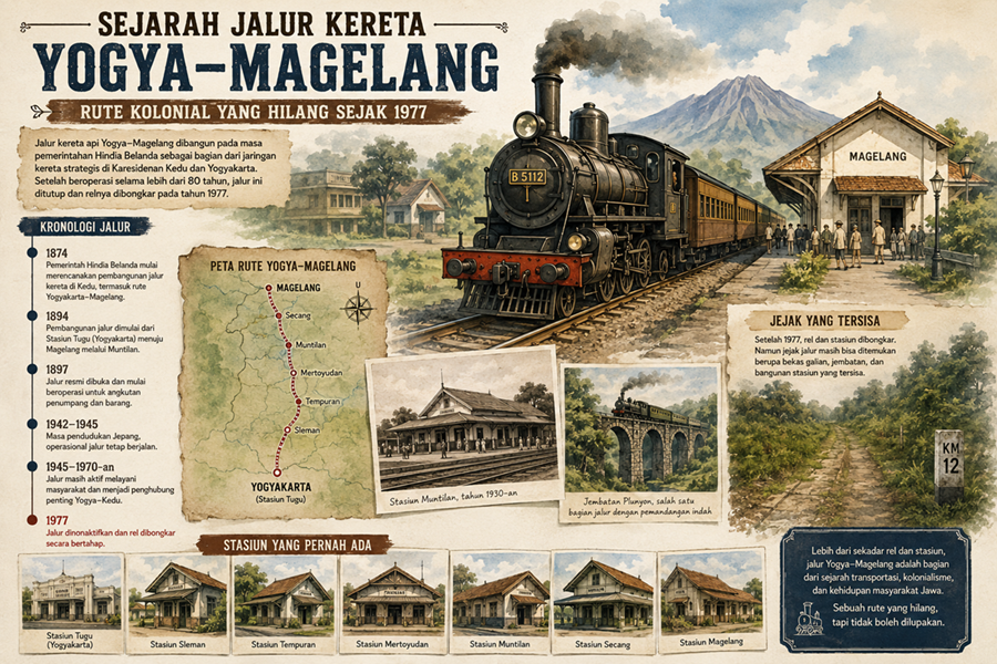Sejarah Jalur Kereta Yogya-Magelang: Rute Kolonial yang Hilang Sejak 1977