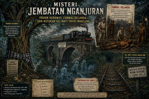 Misteri Jembatan Nganjuran: Pohon Keramat, Tumbal Belanda, dan Kutukan Rel Mati Yogya-Magelang